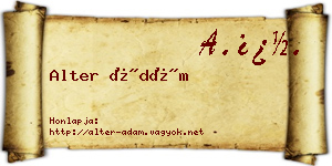 Alter Ádám névjegykártya